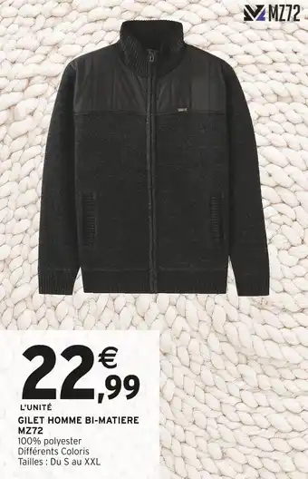 Intermarché Hyper MZ72 Gilet Homme Bi-Matière offre