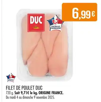 Match DUC Filet de poulet offre