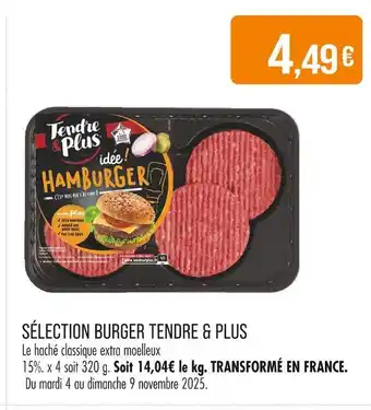 Match Tendre & Plus Sélection Burger offre