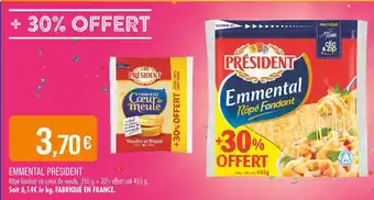 Match PRESIDENT Emmental offre
