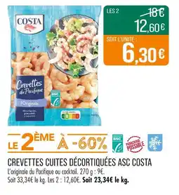 Match COSTA Crevettes cuites décortiquées asc offre