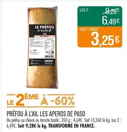 Match PASO Préfou à l'ail Les Apéros offre