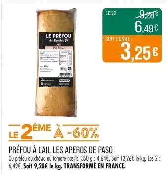 Match PASO Préfou à l'ail Les Apéros offre