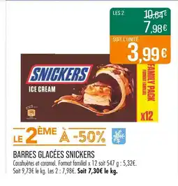 Match SNICKERS Barres glacées offre