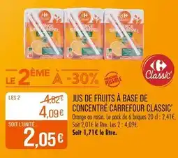 Match CARREFOUR CLASSIC’ Jus de fruits à base de concentré offre