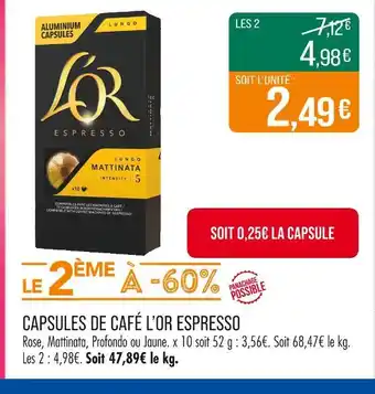 Match Capsules de café Espresso offre