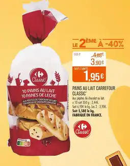 Match Carrefour Classic' Pains au lait offre