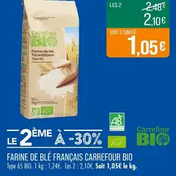 Match CARREFOUR BIO Farine de blé français offre