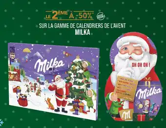 Match MILKA Le 2ème à -50% sur la gamme de calendriers de l'Avent MILKA offre