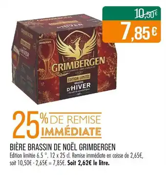 Match GRIMBERGEN Bière brassin de noël offre