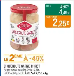 Match CHRIST Choucroute Garnie offre
