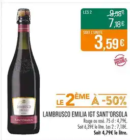 Match SANT’ORSOLA Lambrusco Emilia IGT offre