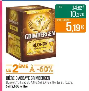 Match GRIMBERGEN Bière d'abbaye offre