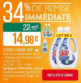 Match SKIP Lessive liquide ▲ offre