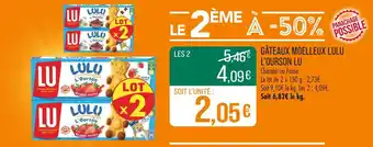 Match L’OURSON LU Gâteaux moelleux LULU offre