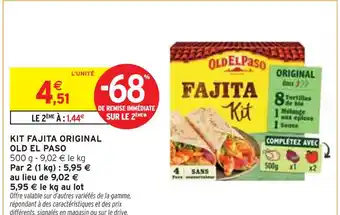 Intermarché Express Old El Paso Kit Fajita Original offre