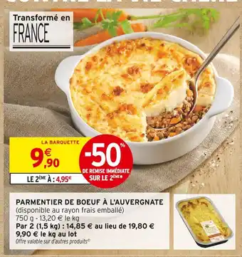 Intermarché Parmentier de boeuf à l'auvergnate offre