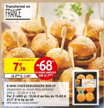 Intermarché 6 Mini Cheeseburgers Boeuf offre