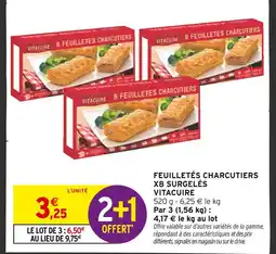 Intermarché VITACUIRE Feuilletés Charcutiers X8 Surgelés offre