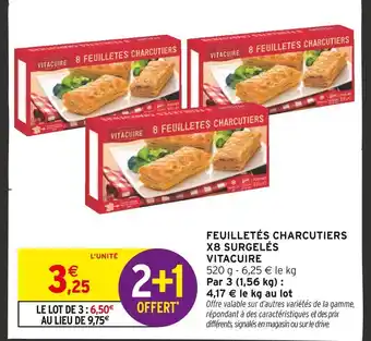 Intermarché VITACUIRE Feuilletés Charcutiers X8 Surgelés offre