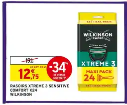 Intermarché WILKINSON Rasoirs Xtreme 3 Sensitive Comfort x24 offre