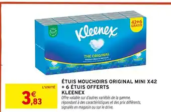Intermarché KLEENEX Étuis mouchoirs Original Mini offre