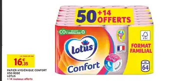Intermarché LOTUS Papier Hygiénique Confort X50 Rose offre