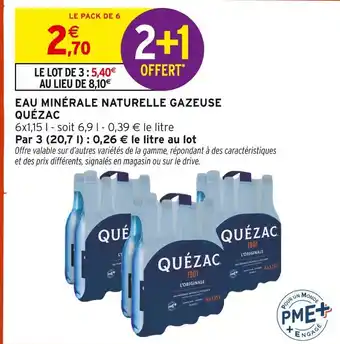 Intermarché QUÉZAC Eau minérale naturelle gazeuse offre