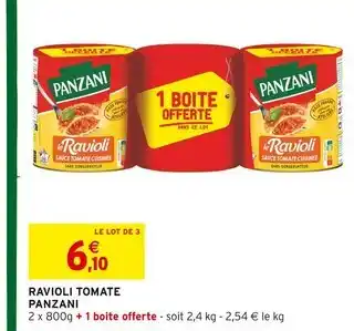 Intermarché Panzani Ravioli Tomate offre
