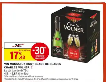 Intermarché Charles Volner Vin Mousseux Brut Blanc de Blancs offre
