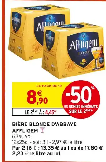 Intermarché Affligem Bière Blonde d'Abbaye offre