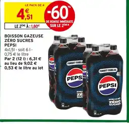 Intermarché PEPSI Boisson gazeuse zéro sucres offre