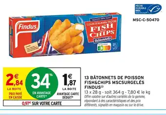Intermarché FINDUS Fish and Chips Bâtonnets offre