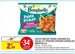 Intermarché BONDUELLE Pasta Poêlée Penne Légumes du Soleil & Tomates Cerises Surgelée offre