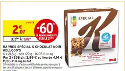 Intermarché Kellogg's Barres Spécial K Chocolat Noir offre