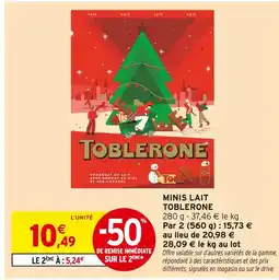 Intermarché Toblerone Minis Lait offre