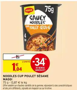 Intermarché MAGGI Noodles cup poulet sésame offre