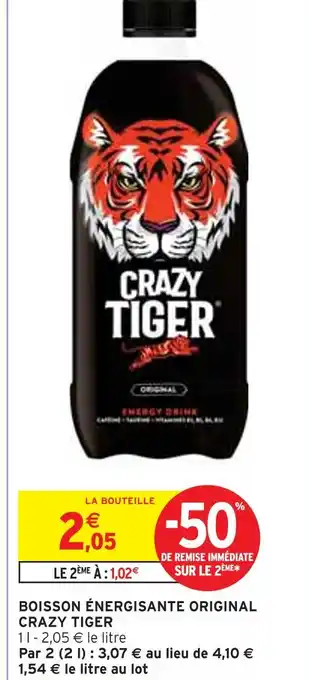 Intermarché CRAZY TIGER Boisson Énergisante Original offre