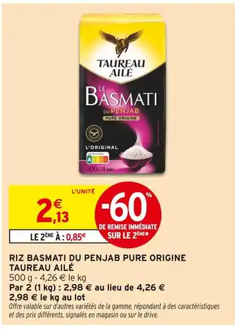 Intermarché TAUREAU AILÉ Le Basmati du Penjab Pure Origine offre