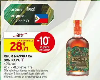 Intermarché DON PAPA Rhum Masskara offre