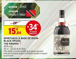 Intermarché THE KRAKEN Spiritueux à base de rhum Black Spiced offre