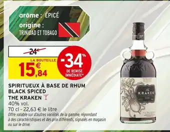 Intermarché THE KRAKEN Spiritueux à base de rhum Black Spiced offre