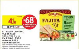 Intermarché Old El Paso Kit Fajita Original offre