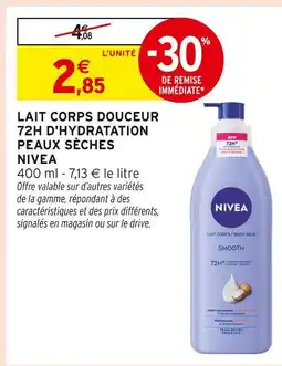Intermarché NIVEA Lait corps douceur 72H d'hydratation peaux sèches offre