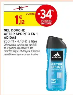 Intermarché ADIDAS Gel Douche After Sport 3 en 1 offre