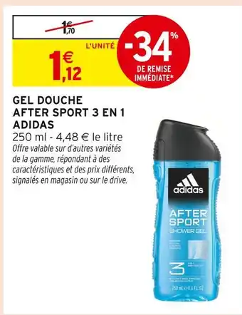 Intermarché ADIDAS Gel Douche After Sport 3 en 1 offre