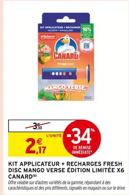 Intermarché Canard Kit applicateur + recharges Fresh Disc Mango Verse édition limitée x 6 offre