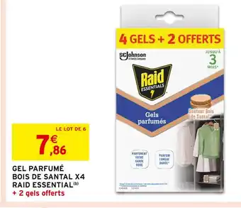 Intermarché RAID ESSENTIAL Gel parfumé bois de santal x4 offre