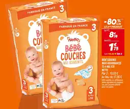 Netto NETTO Bébé Couches Maxi Absorbantes T3 4-9KG X70 offre