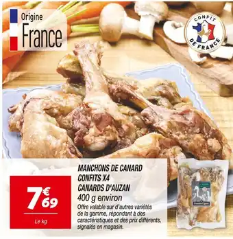 Netto Canards d'Auzan Manchons de canard confits x4 offre